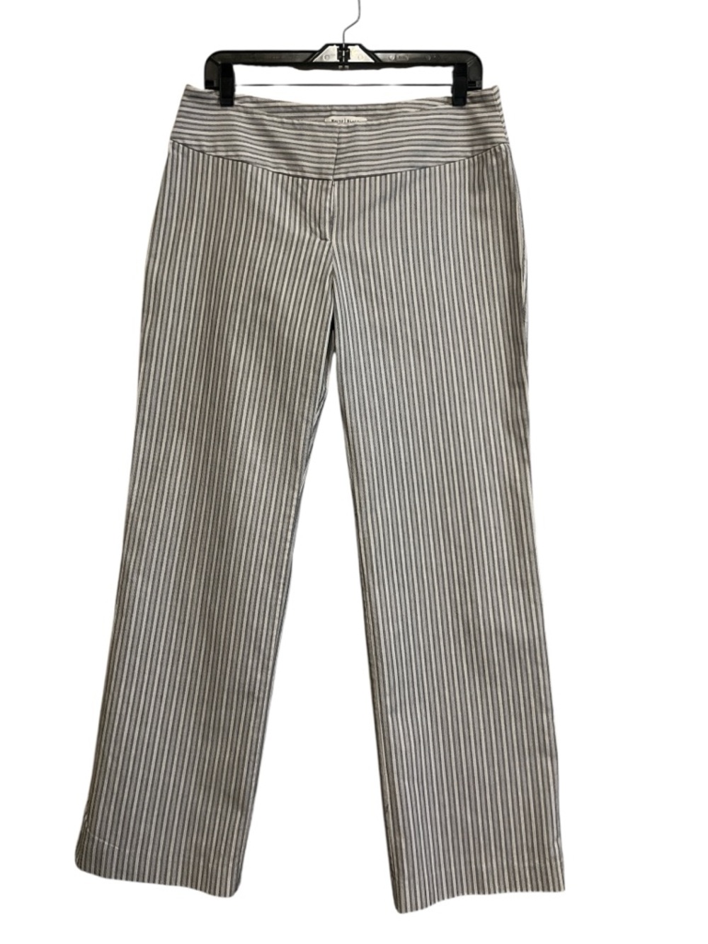 White House Black Market White and Black Striped Pants Cotton Blend Size 10